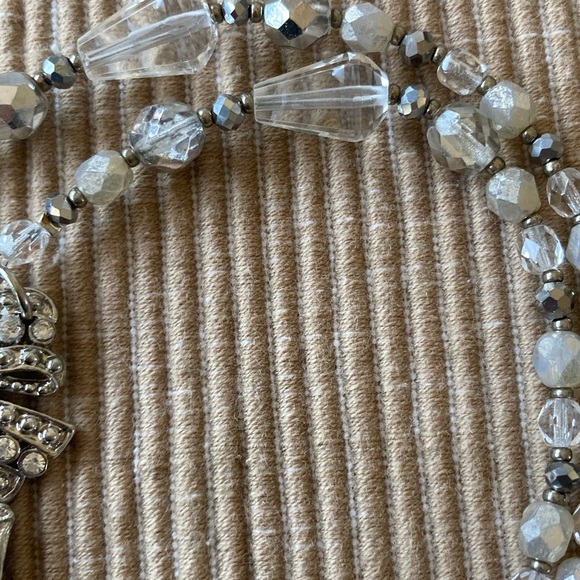 NWT Wedding Necklace Of Vintage Pendant Quartz Crystal & Czech Faceted G… - Picture 7 of 11